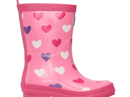 HATLEY Shiny Kids Rain Boots | Scattered Hearts size 8-1875027418734006274