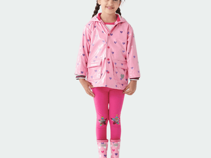 HATLEY Shiny Kids Rain Boots | Scattered Hearts size 8-1875027418734006275