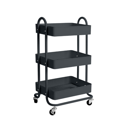 Levede 3 Tiers Kitchen Trolley Cart Grey-1973193876848119808