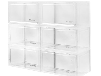 Stacked Shoe Box Acrylic Sneaker Display 6PC Clear-1864184607092641792