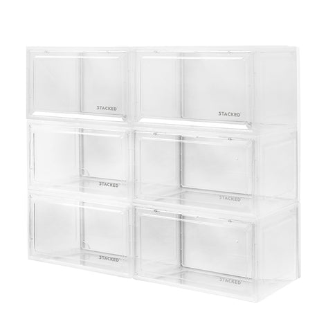 Stacked Shoe Box Acrylic Sneaker Display 6PC Clear-1864184607092641792