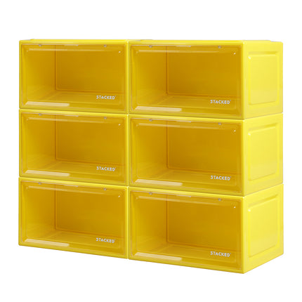 Stacked Sneaker Display Case 6x Clear Yellow-1973193714826350592