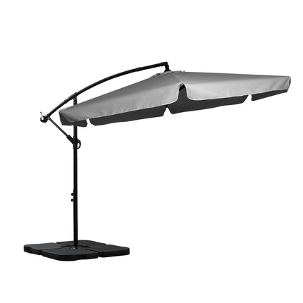 Mountview 3M Cantilever Umbrella Outdoor Grey With Base-1973193992527024128