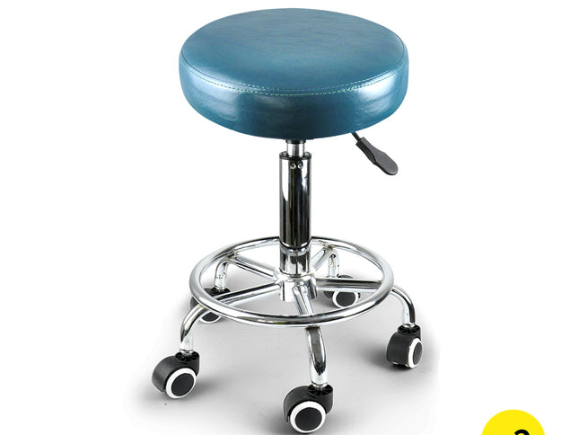 Levede 2x Barstool Swivel Salon Hairdressing Teal-1864184633273487360