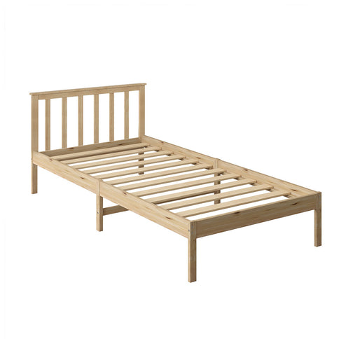 Levede Wooden Bed Frame King Single Nature Natural-1864183190328053760