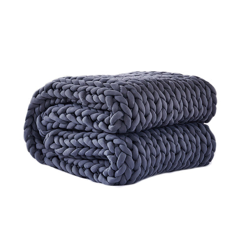 Dreamz Knitted Weighted Blanket Chunky Dark Grey Double 7KG-1910113226595635200