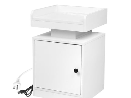 Levede Bedside Table USB Charger Outlet RGB White-1910112205626544128