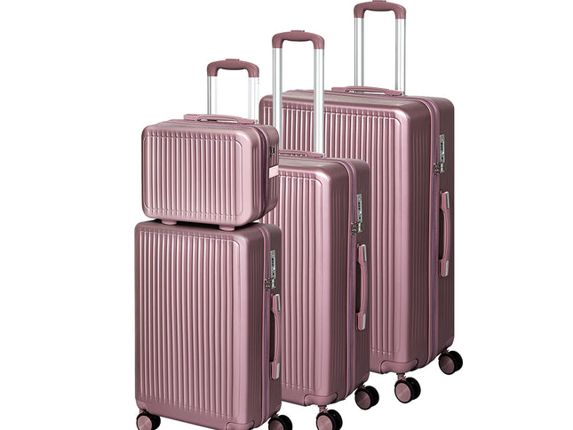 Slimbridge Luggage Suitcase Trolley Rose gold 4pc 14"+20"+24"+28"-1864184374199717888