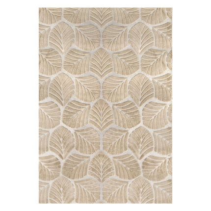 Marlow Floor Rug Soft Embossed Carpet Non Slip Plush Shaggy Rugs Leaf Pattern-1973193450954297344