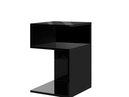 Levede 1xBedside Tables Drawers Side Black-1864184438766833664