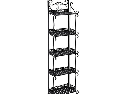 Levede Plant Stand 5 Tiers Outdoor Indoor Black-1864184722444390400