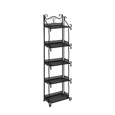 Levede Plant Stand 5 Tiers Outdoor Indoor Black-1864184722444390400