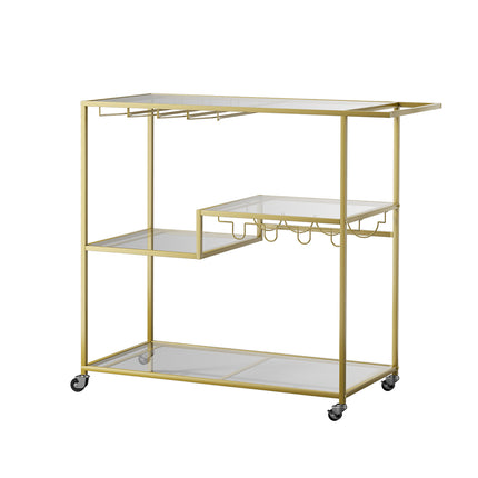 Levede Bar Cart Gold Drinks Serving Trolley 4 Tier-1973193806790660096