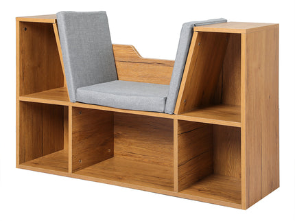 Levede Kids Bookcase Toys Box Shelf Brown-1864184635387416576