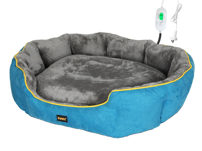 PaWz Electric Pet Heater Bed Heated L Blue Large-1864184526494896128