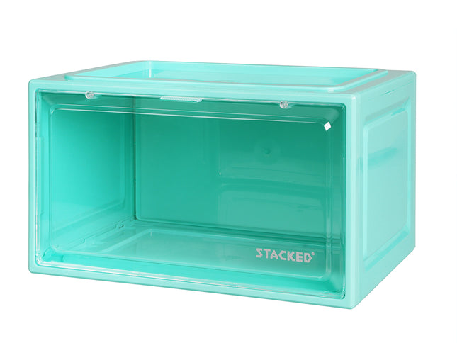 Stacked Sneaker Display Case Stackable Cyan-1864184615963594752