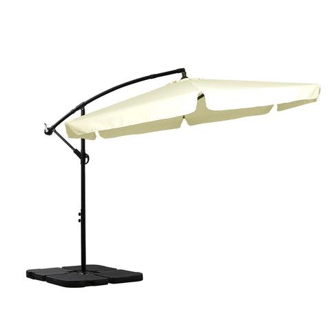 Mountview 3M Outdoor Umbrella Beach Beige With Base-1864184448237572096