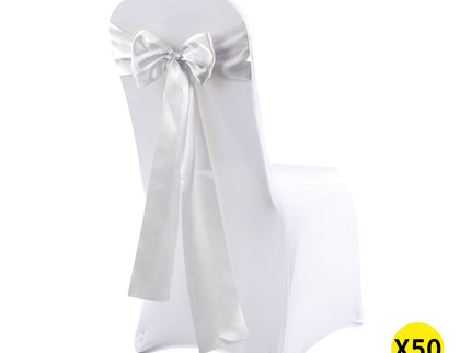 50x Satin Chair Sashes Cloth Cover Wedding-1954802401676496896