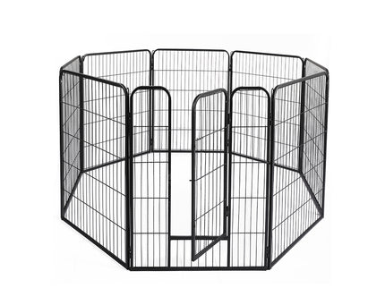 PaWz 8 Panel Pet Dog Playpen Puppy Exercise Black 4kg chicken-1910113003056009216