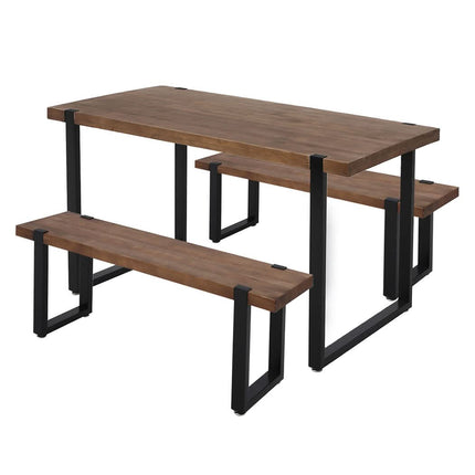 Levede Wooden Dining Sets 1XTable+2X-1963748916881133568
