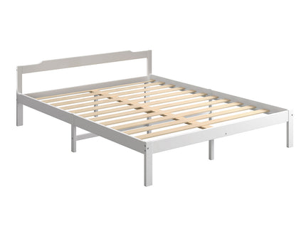 Levede Wooden Bed Frame Queen Size Mattress White-1864183193259872256