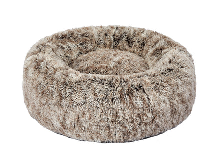PaWz Pet Bed Cat Dog Donut Nest Calming M Brown Medium-1864184499311611904