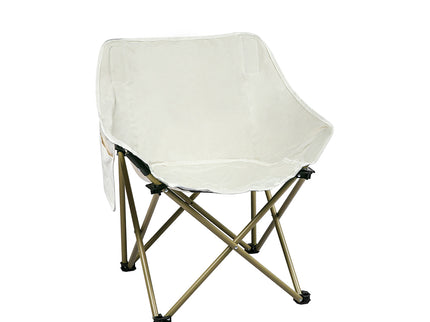 Levede Folding Camping Moon Chair Lightweight Beige-1864184458320678912