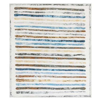 Marlow Floor Rug Short Pile Washable Carpet Soft Plush Non Slip Stripe 200x230-1973193449490485248
