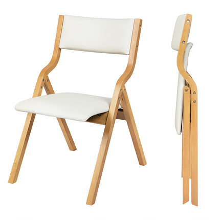 Levede 2x Dining Chairs Foldable PU Beige-1975420497088876544
