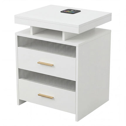 Levede Smart Bedside Table RGB Motion Sensor Charging Nightstand Bedroom Modern-2050056780293214208