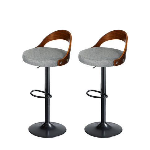 Levede 1x Bar Stool Gas Lift Kitchen Grey-1910113241284087808
