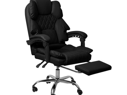 Levede Gaming Chair Office Computer Black Footrest-1864184461713870848