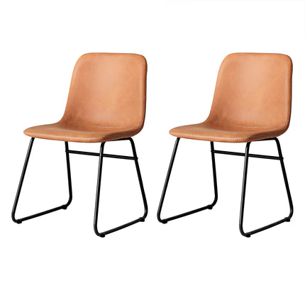 Levede 2x Dining Chairs Kitchen Table Brown-1975420498930176000