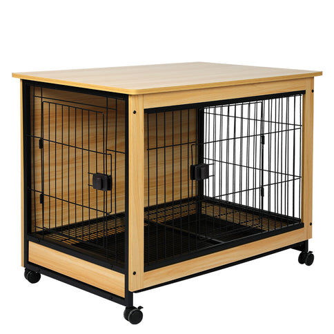 PaWz Wooden Wire Dog Kennel Side End L Large-1864184541061713920