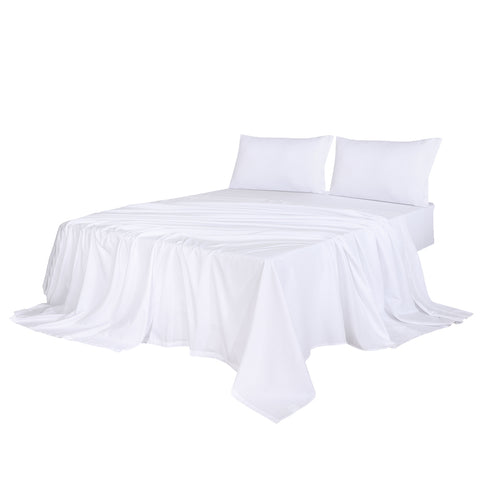 Dreamz 4pcs Queen Size 100% Bamboo Bed Sheet Set in White Colour-1910113202314809344