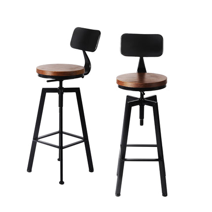 Levede 2x Bar Stool Kitchen Wooden Metal-1973194044569948160