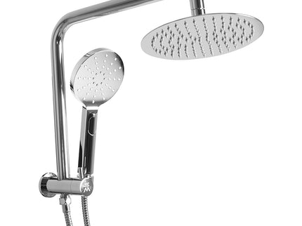 High Pressure Shower Head Set Rain Round Silver-1910113243888750592