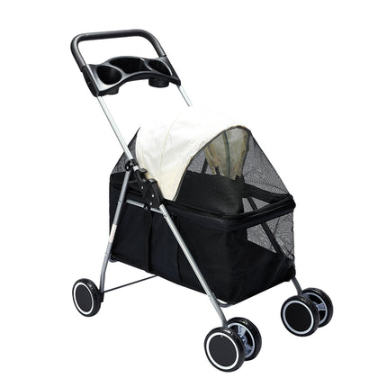 PaWz Large Pet Stroller Dog Cat Carrier Black-1954802606761185280
