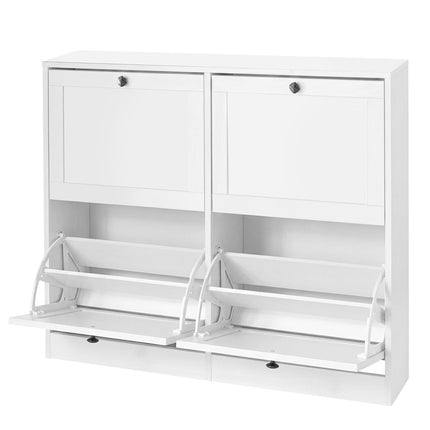 Levede Shoe Cabinet 4 Flip Drawers Vertical Storage Rack Organiser Entryway-2050059010169769984