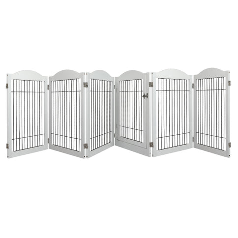 PaWz 6 Panels Pet Dog Playpen Puppy White-1864184543221780480
