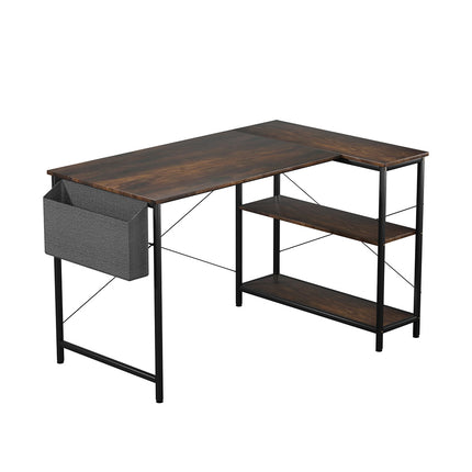 Levede L Shaped Computer Desk Corner Desk Brown-1973193440879579136