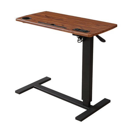 Levede Mobile Standing Desk Foldable Brown Fold-1973193834674393088
