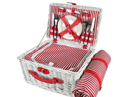 Picnic Basket Set Baskets 4 Person Wicker-1910113180965801984
