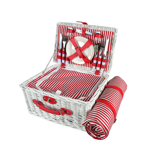 Picnic Basket Set Baskets 4 Person Wicker-1910113180965801984