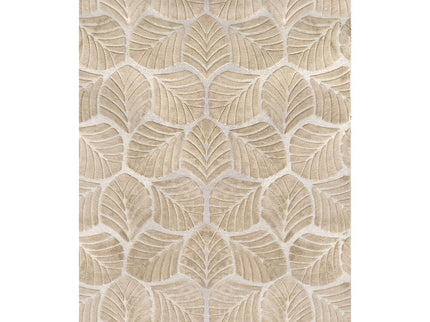 Marlow Floor Rug Soft Embossed Carpet Non Slip Plush Shaggy Rugs Leaf Pattern-1910112211456626688