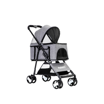 PaWz Large Pet Stroller Dog Cat Travel Grey-1973193718618001408