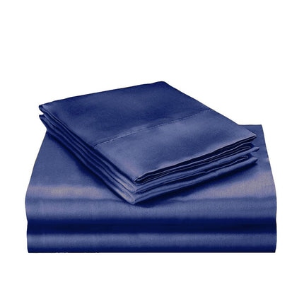 DreamZ Silky Satin Quilt Cover Set Bedspread Blue Super King-1954802917005463552