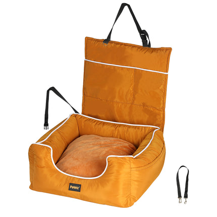 PaWz Pet Car Seat Travel Safety Carrier Orange-1973193678180716544