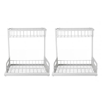 Toque 2x Under Sink Storage Rack Kitchen Cabinet Organiser 2-Tier Shelving Home-2050059015005802496