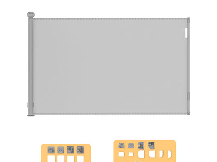 BoPeep Retractable Baby Safety Gates 300cm Grey 300 cm-1864184339647041536